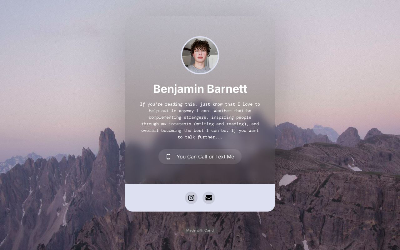 Carrd profile picture for @benjamin